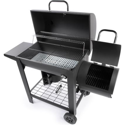 Fieldmann - Houtskoolgrill met rookhuis zwart