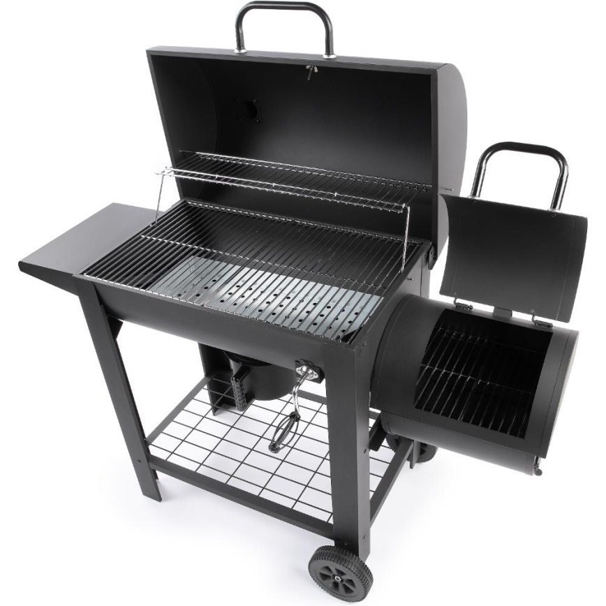 Fieldmann - Houtskoolgrill met rookhuis zwart