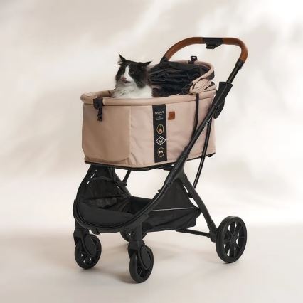 Fikago - Kinderwagen voor honden en katten AGILE HUGGY beige