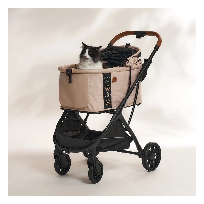 Fikago - Kinderwagen voor honden en katten AGILE HUGGY beige