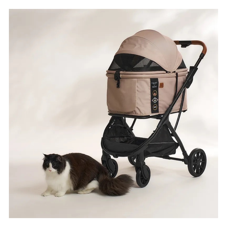 Fikago - Kinderwagen voor honden en katten AGILE HUGGY beige