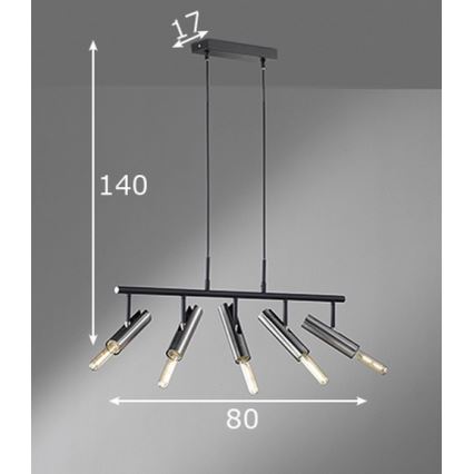 Fischer & Honsel 60369 - Hanglamp aan een koord DEAN 5xE27/25W/230V