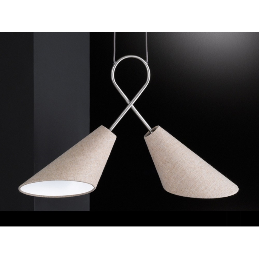 Fischer & Honsel 65170 - Hanglamp aan koord SAGA 2xE27/12W/230V