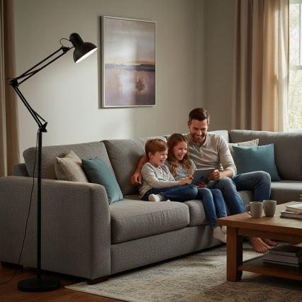Flexibel Staande lamp AURIQ 1xE27/60W/230V 184 cm zwart
