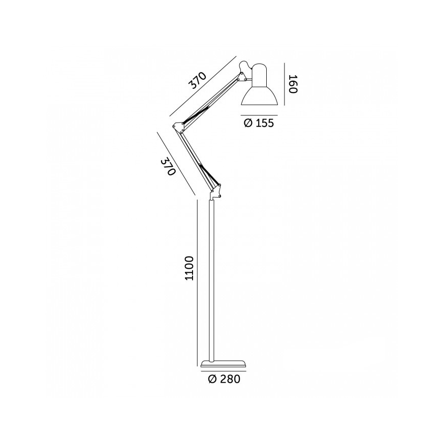 Flexibel Staande lamp AURIQ 1xE27/60W/230V 184 cm zwart