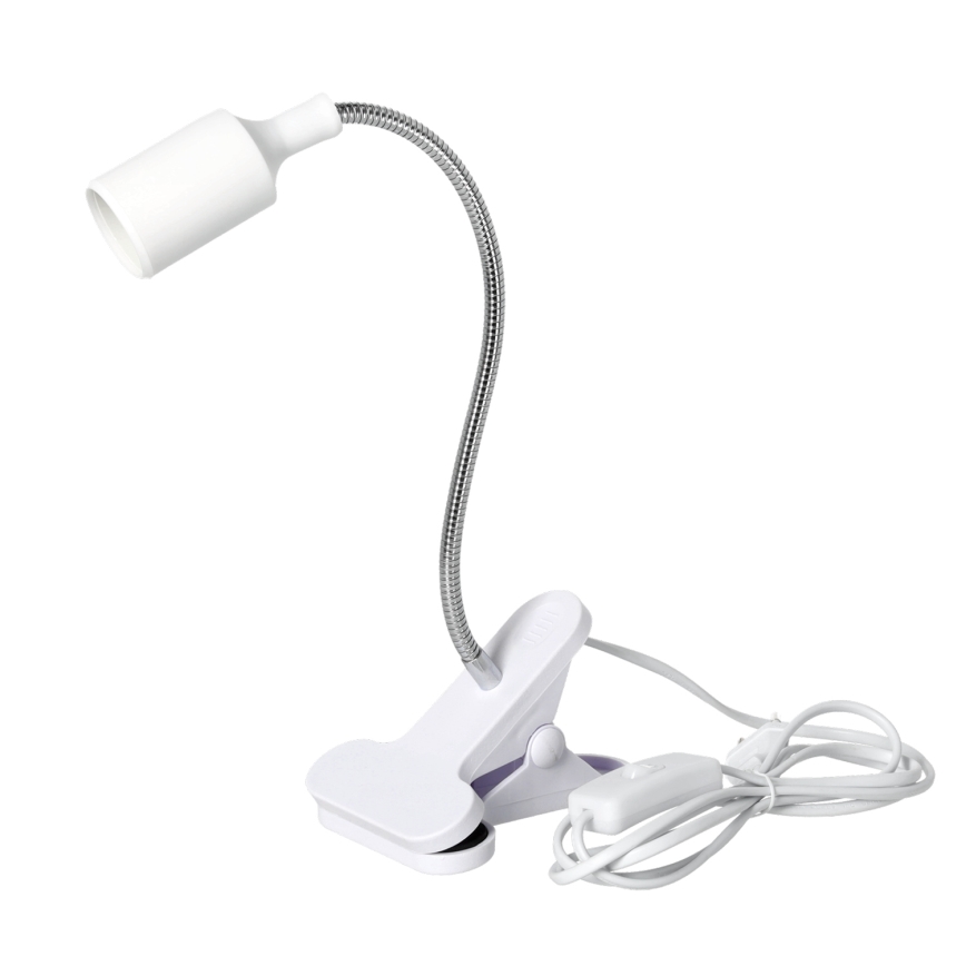 Flexibel tafellamp met clip CLIP 1xE27/30W/230V wit