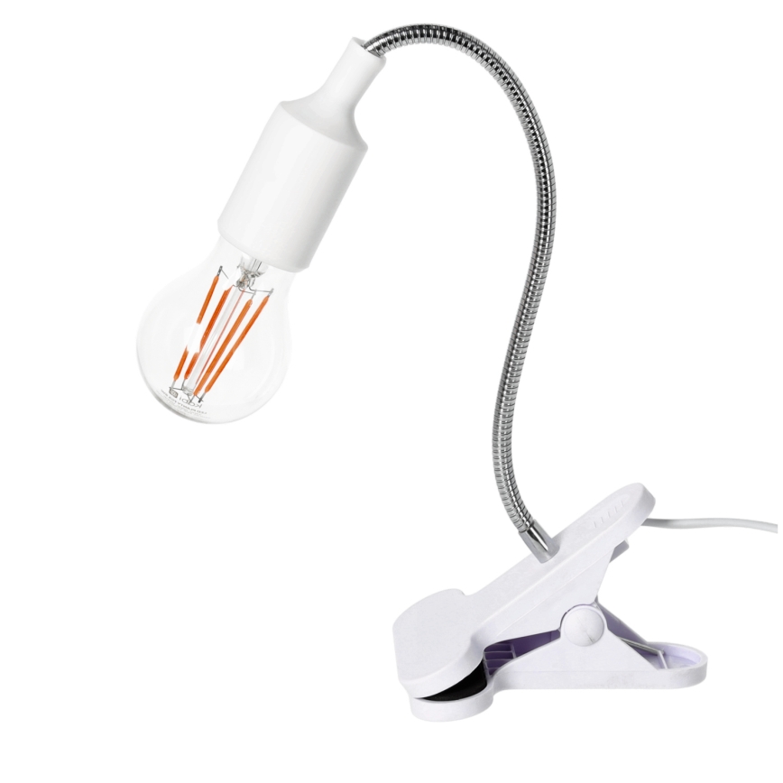Flexibel tafellamp met clip CLIP 1xE27/30W/230V wit