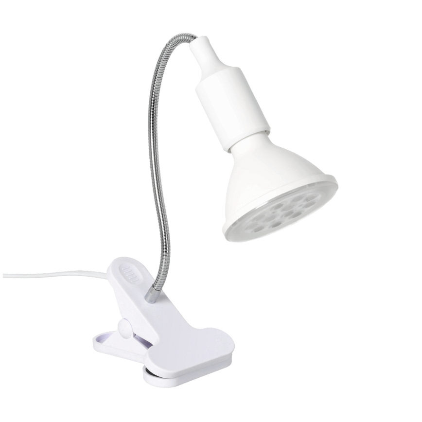 Flexibel tafellamp met clip CLIP 1xE27/30W/230V wit