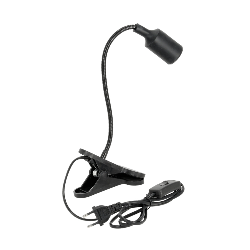 Flexibel tafellamp met clip CLIP 1xE27/30W/230V zwart