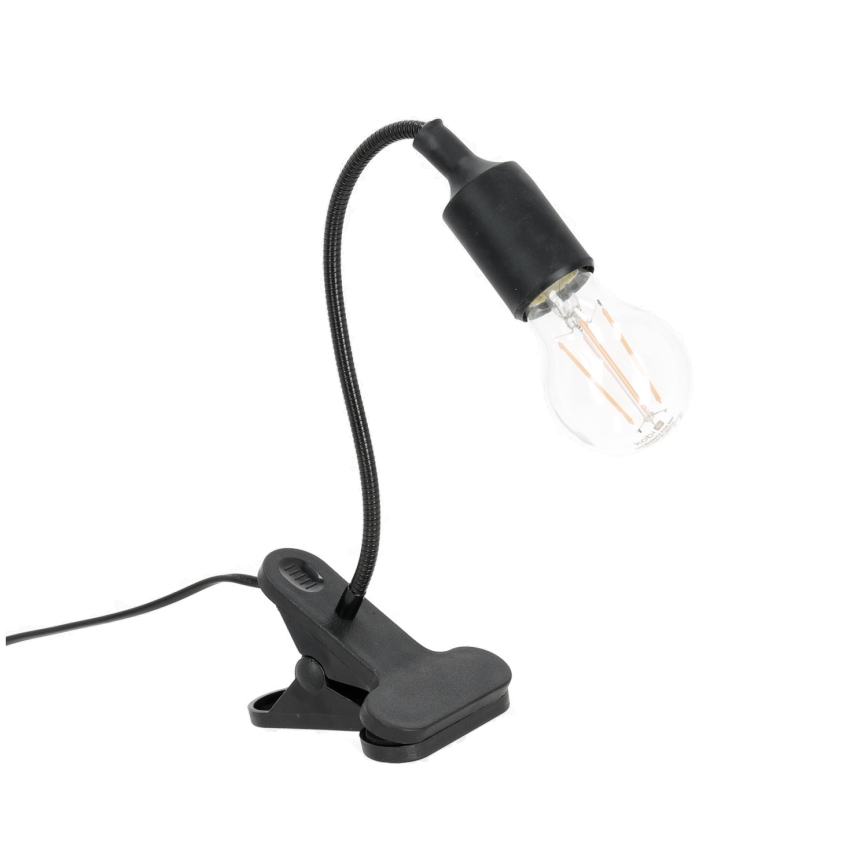 Flexibel tafellamp met clip CLIP 1xE27/30W/230V zwart