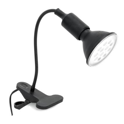 Flexibel tafellamp met clip CLIP 1xE27/30W/230V zwart