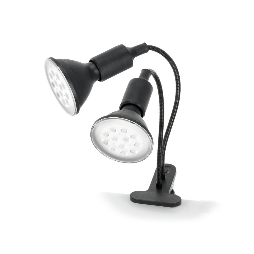 Flexibel tafellamp met clip voor het kweken van planten PLANTY 2xE27/30W/230V zwart
