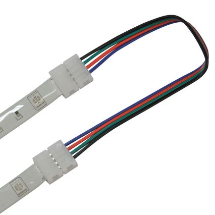 Flexibel tweezijdig connector voor RGB LED stroken 4pin 10 mm