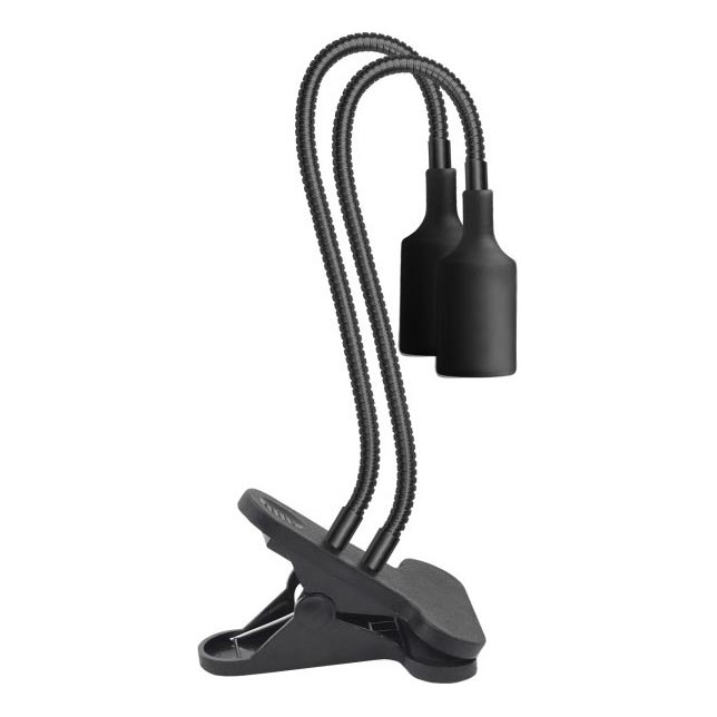 Flexibele bureaulamp met clip voor plantengroei PLANTY 2xE27/30W/230V zwart
