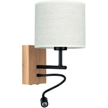 Flexibele lamp BOHO 1xE27/25W + LED/1W/230V eiken