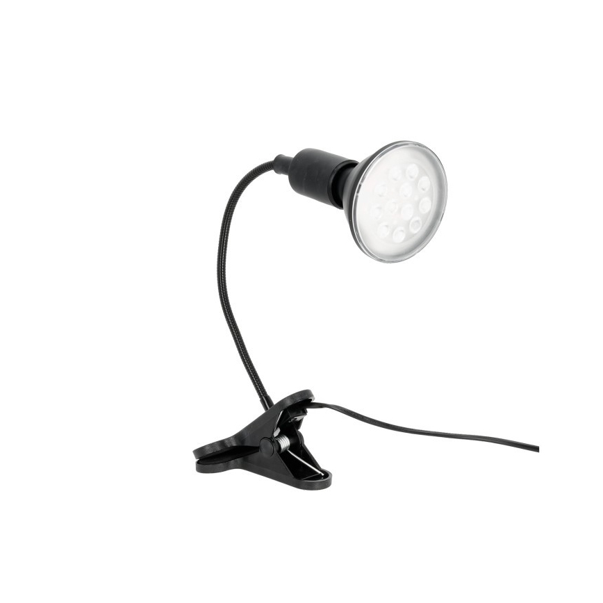 Flexibele bureaulamp met clip voor plantengroei PLANTY 1xE27/30W/230V zwart