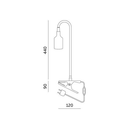 Flexibele bureaulamp met clip voor plantengroei PLANTY 1xE27/30W/230V zwart