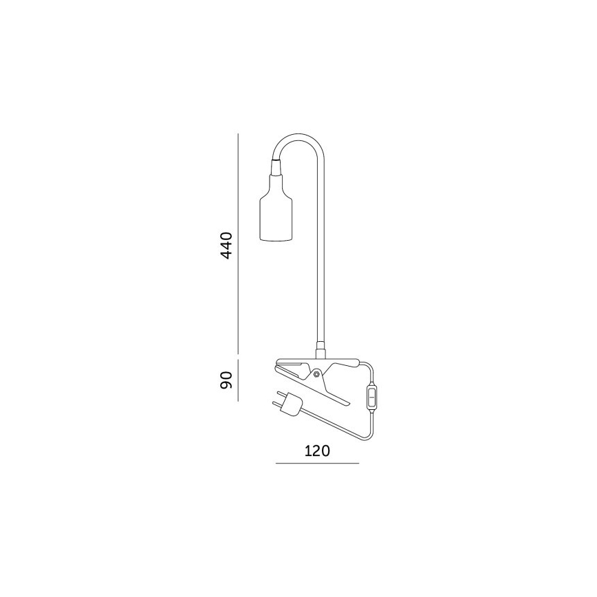 Flexibele bureaulamp met clip voor plantengroei PLANTY 1xE27/30W/230V zwart