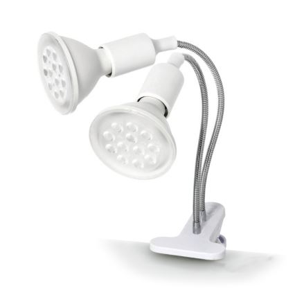 Flexibele bureaulamp met clip voor plantengroei PLANTY 2xE27/30W/230V wit