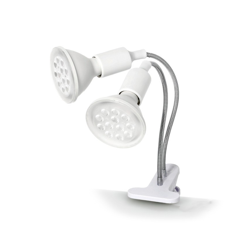 Flexibele bureaulamp met clip voor plantengroei PLANTY 2xE27/30W/230V wit