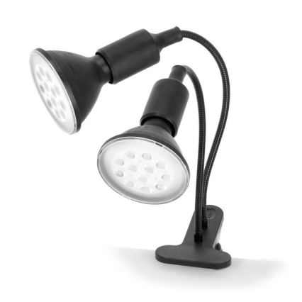 Flexibele bureaulamp met clip voor plantengroei PLANTY 2xE27/30W/230V zwart