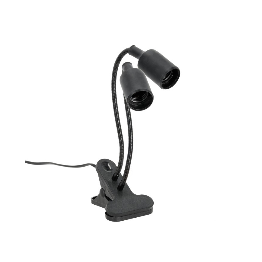Flexibele bureaulamp met clip voor plantengroei PLANTY 2xE27/30W/230V zwart