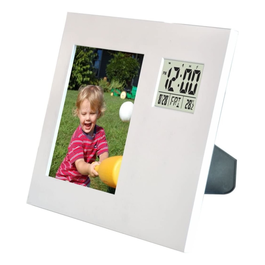 Fotolijst met Digitale Klok en Thermometer 2×AAA