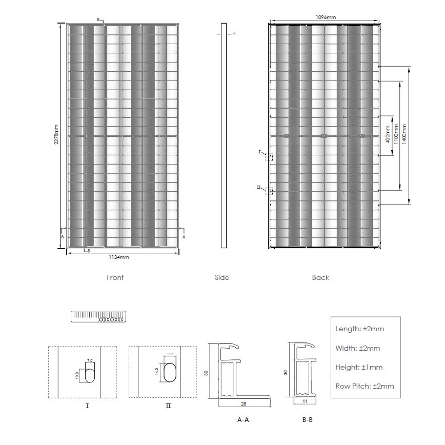 Fotovoltaïsch zonnepaneel JINKO 575Wp IP68 Half Cut tweezijdig