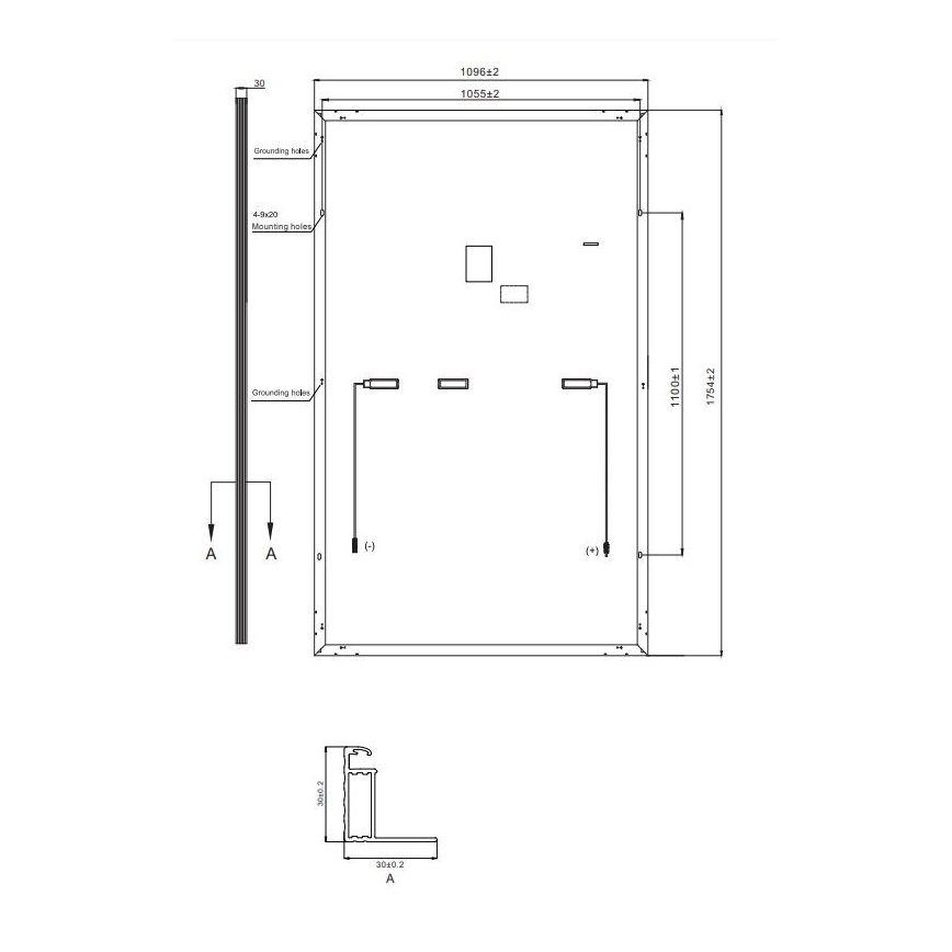 Fotovoltaïsch zonnepaneel RISEN 400Wp zwart frame IP68 Half Cut - pallet 36 st