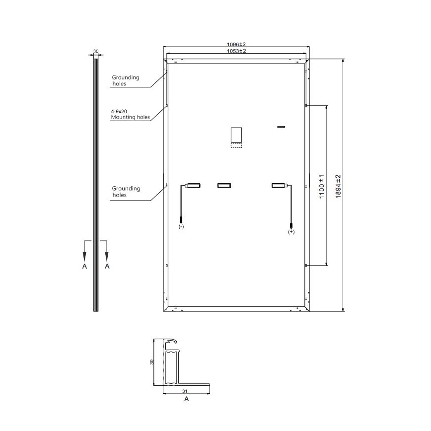 Fotovoltaïsch zonnepaneel Risen 440Wp zwart Frame IP68 Half Cut - pallet 36 st.