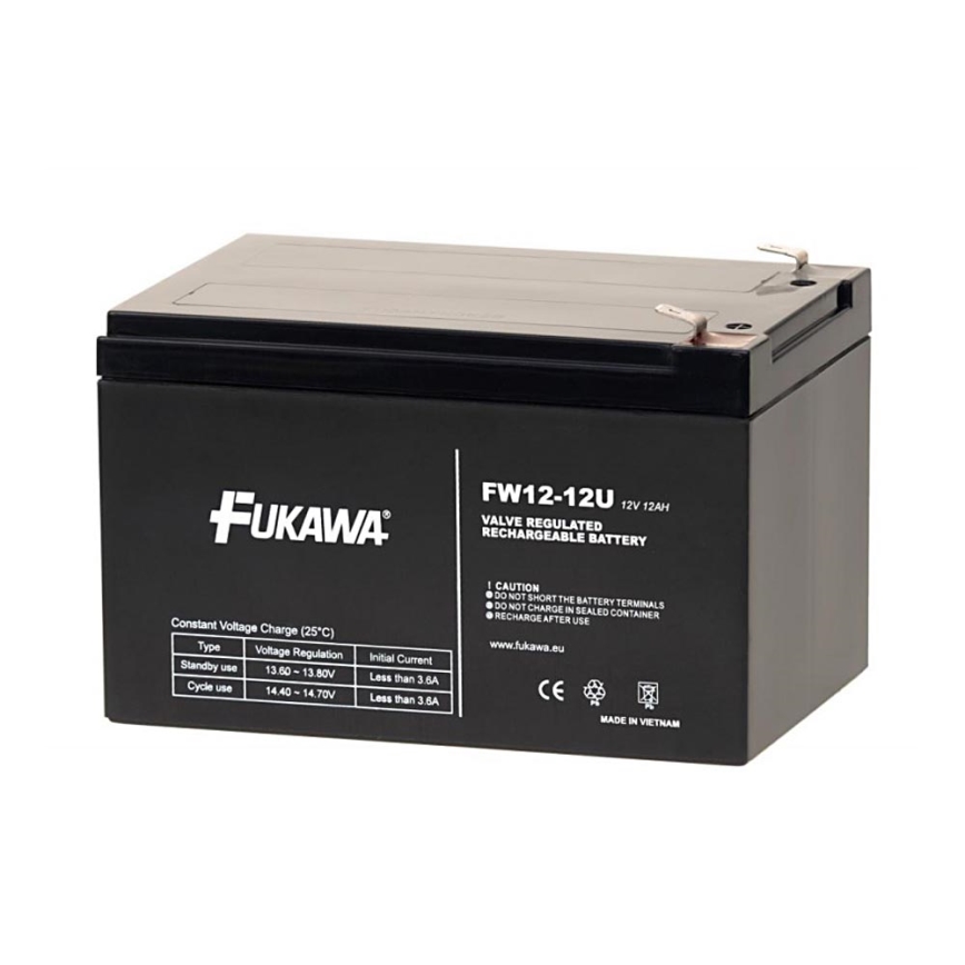 FUKAWA FW 12-12 U - Lood-zuur accu 12V/12Ah/faston 6,3mm