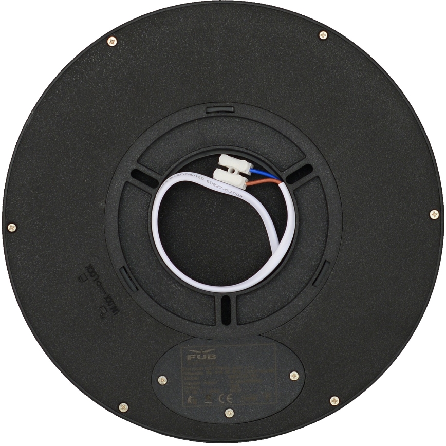 Fulgur 41811 - LED Plafondlamp NOMY LED/18W/230V 3000/4000/6000K IP40 diameter 23 cm zwart