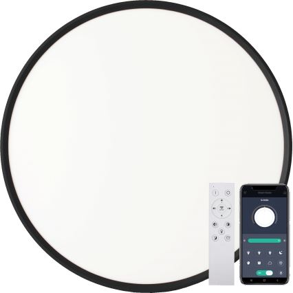 Fulgur s-43040 - dimbare LED-plafondlamp NOMY-RC LED/40W/230V 3000/4000/6500K Ø 50 cm IP40 zwart + afstandsbediening