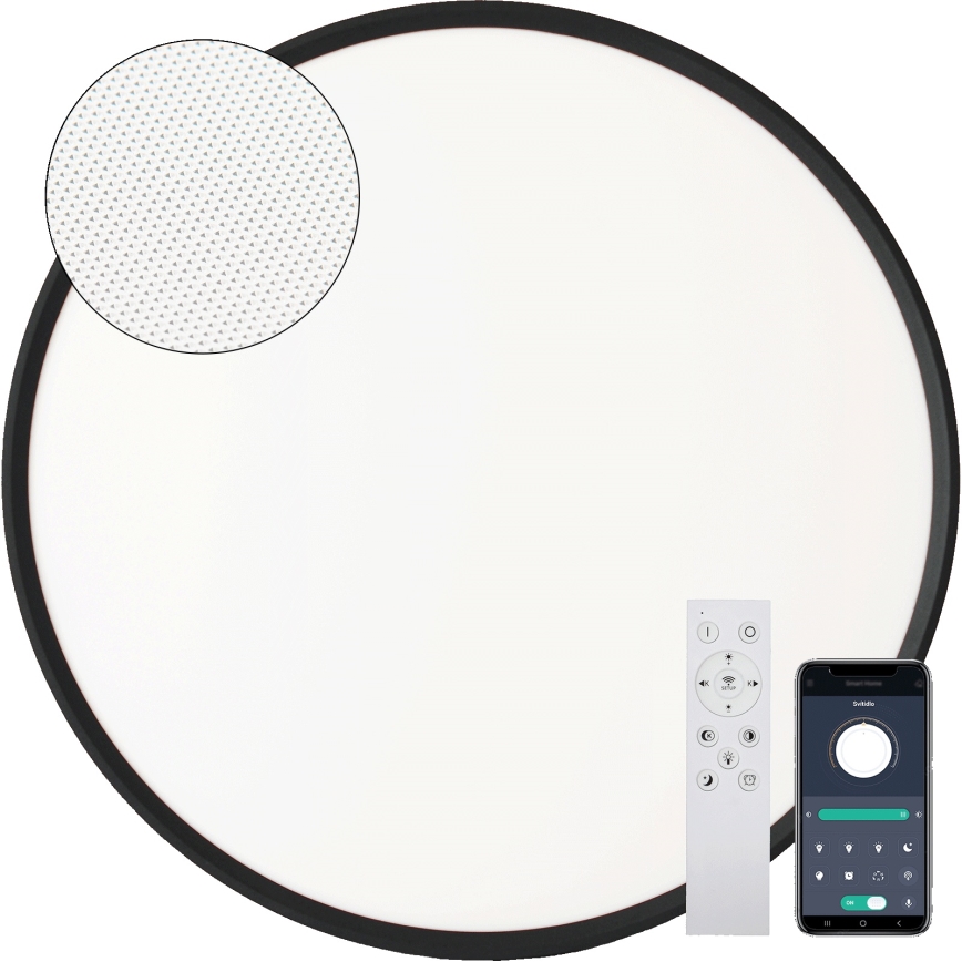 Fulgur s-43057 - Dimbare LED-plafondlamp NOMY LED/40W/230V 3000-6500K Ø 50 cm UGR19 IP40 Wi-Fi zwart + afstandsbediening