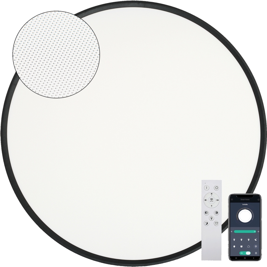 Fulgur s-43059 - LED dimbare plafondlamp NOMY LED/50W/230V 3000-6500K Ø 60 cm UGR19 IP40 Wi-Fi zwart + afstandsbediening