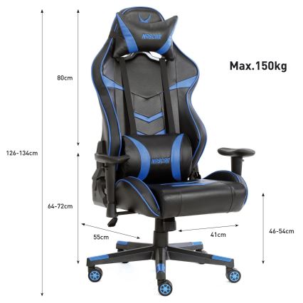 Gaming Stoel VARR Nascar zwart/blauw