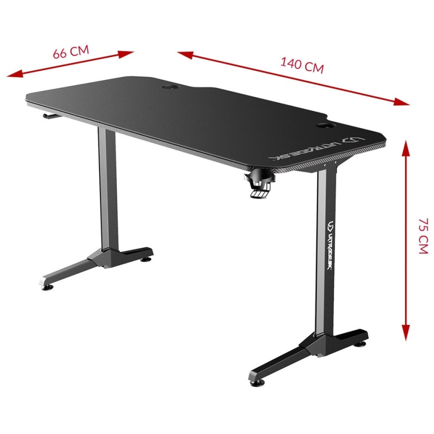 Gaming Tafel 140 x 66 cm zwart