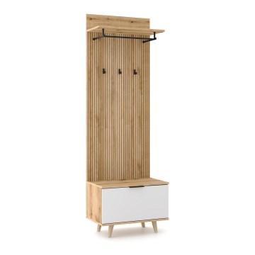 Garderobewand KLEO bruin/wit
