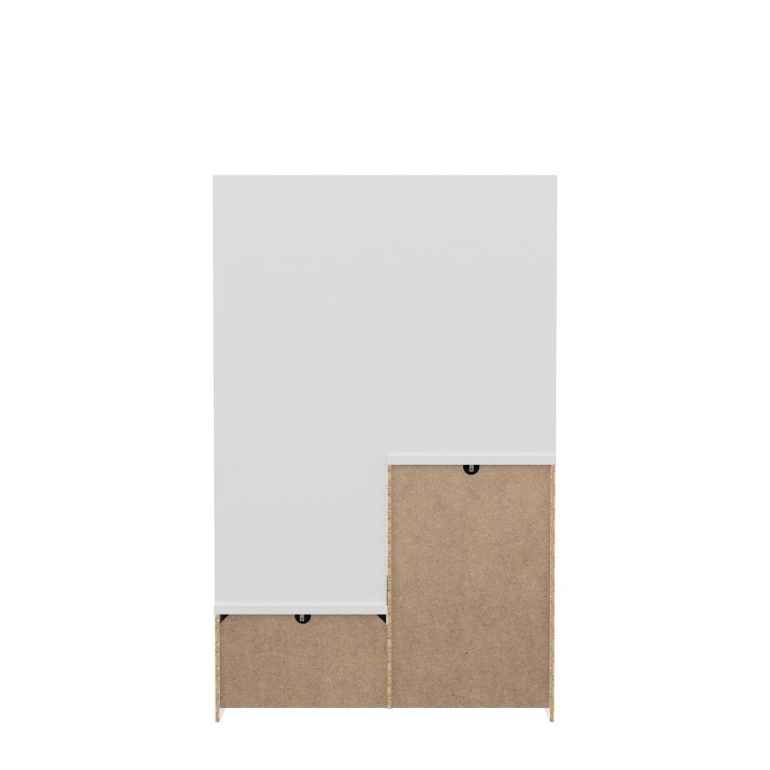 Garderobewand met spiegel HIRO wit/grijs