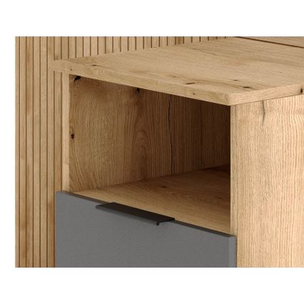 Garderobewand met spiegel SVEN bruin/grafiet