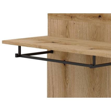 Garderobewand met spiegel SVEN bruin/wit