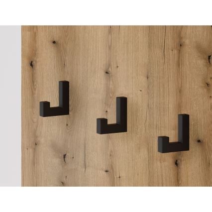 Garderobewand met spiegel SVEN, bruin/wit