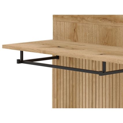 Garderobewand met spiegel SVEN bruin/wit