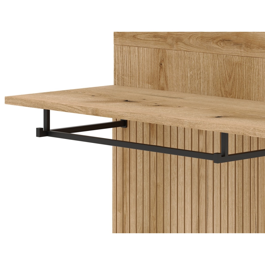 Garderobewand met spiegel SVEN bruin/wit