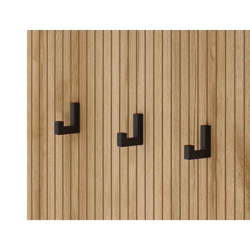 Garderobewand met spiegel SVEN bruin/wit