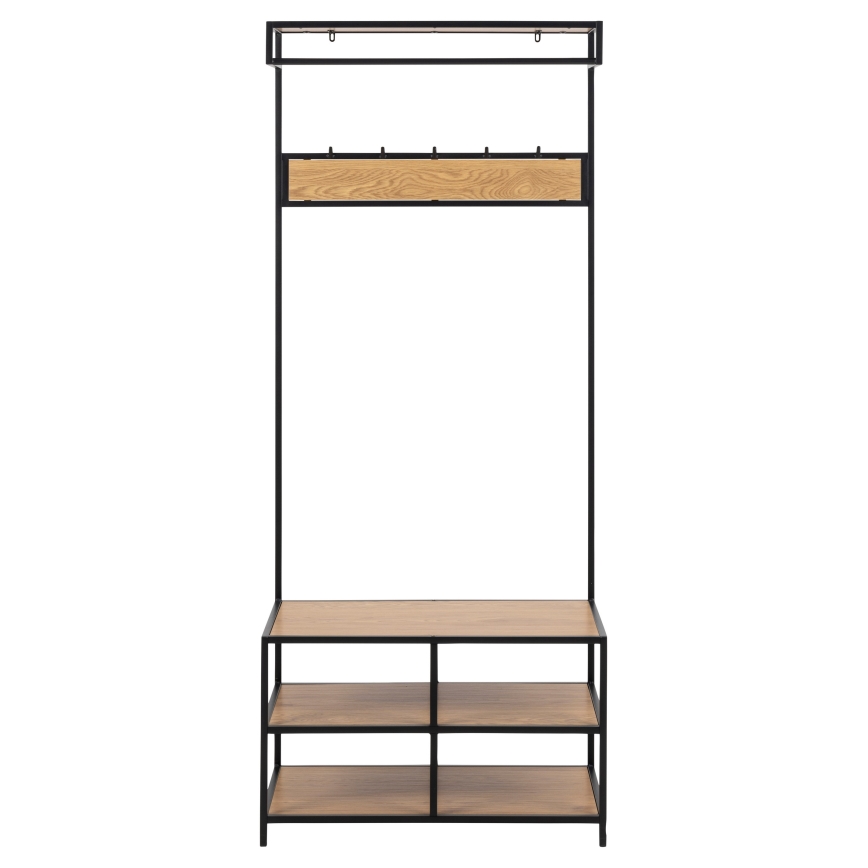 Garderobewand SARON eiken/zwart