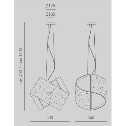 Gea Luce CAMILLA S G oro - Hanglamp aan een koord CAMILLA 2xE27/70W/230V goud