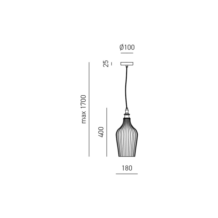 Gea Luce CLEOFE S/12 A - Hanglamp aan een koord CLEOFE 1xE27/60W/230V diameter 18 cm