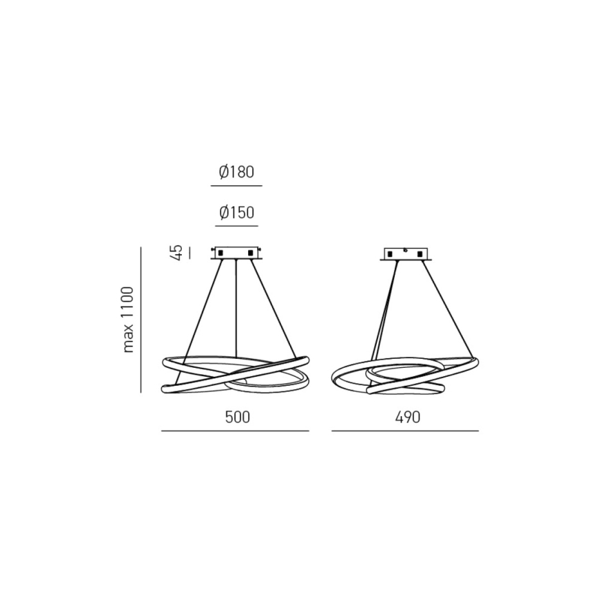 Gea Luce DIVA S P ORO - Dimbare LED hanglamp aan een koord DIVA LED/43W/230V goud