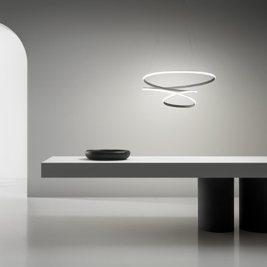 Gea Luce DIVA S P TITANIO - Dimbare LED hanglamp aan een koord DIVA LED/43W/230V antraciet